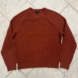 rag & bone Men's Crewneck Cashmere Sweater in Rust